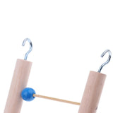 Maxbell Solid Wooden Parrot Climb Ladder Bird Cage Climbing Swing Toy as described 5 Ladders-colorful beads - Aladdin Shoppers