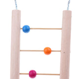 Maxbell Solid Wooden Parrot Climb Ladder Bird Cage Climbing Swing Toy as described 5 Ladders-colorful beads - Aladdin Shoppers
