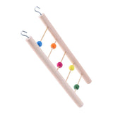Maxbell Solid Wooden Parrot Climb Ladder Bird Cage Climbing Swing Toy as described 5 Ladders-colorful beads - Aladdin Shoppers