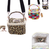 Maxbell Maxbell Pet Hamster Carrier Portable Breathable Travel Bag   Leopard Print L