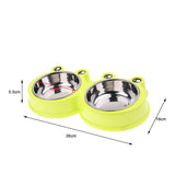 Maxbell Maxbell Frog Shape Dog Feeder Double Food Bowls Water Dish  Green