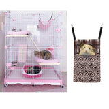 Maxbell Maxbell Hamster Mouse Ferret Rabbit Squirrel Hammock,Cage Hanging Leopard Print Bag