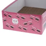 Maxbell Maxbell Pet Cat Scratcher Corrugated Paper Box Scratching Pads for Resting Pink