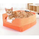 Maxbell Maxbell Pet Dog Puppy Cat Soft Cotton Warm Plush Cozy Nest Mat Pad Bed House Orange