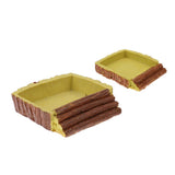 Maxbell Maxbell Tortoise Basin Reptile Food Water Dish Feeding Bowl Small square basin