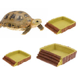 Maxbell Maxbell Tortoise Basin Reptile Food Water Dish Feeding Bowl Small square basin