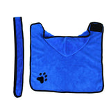 Maxbell Fibre Cloth Dog Cat Bath Towel Footprint Paw Pet Hood Bath Towel  M