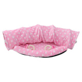 Maxbell Maxbell Foldable Cat Tunnel Bed-Kitten Indoor Playing Funny Toy Hanging Fluffy Ball Pink