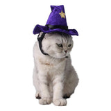 Maxbell Maxbell Magic Funny Halloween Pet Cat Small Dog Hat with Star Costume Pet Supplies Purple