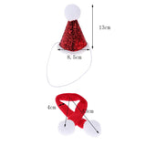 Maxbell Red Cute Small Dog & Cat Birthday Party Cone Hat Neck Scarf Set Costume