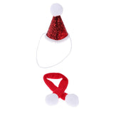 Maxbell Red Cute Small Dog & Cat Birthday Party Cone Hat Neck Scarf Set Costume