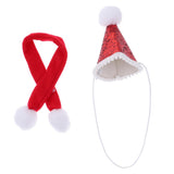 Maxbell Red Cute Small Dog & Cat Birthday Party Cone Hat Neck Scarf Set Costume