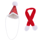 Maxbell Red Cute Small Dog & Cat Birthday Party Cone Hat Neck Scarf Set Costume