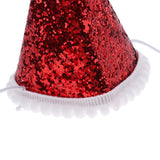 Maxbell Red Cute Small Dog & Cat Birthday Party Cone Hat Neck Scarf Set Costume