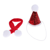 Maxbell Red Cute Small Dog & Cat Birthday Party Cone Hat Neck Scarf Set Costume