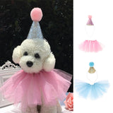 Maxbell Maxbell Cute Small Dog & Cat Birthday Party Cone Hat Neck Scarf Set Cosplay Costume Pink