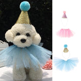 Maxbell Maxbell Cute Small Dog & Cat Birthday Party Cone Hat Neck Scarf Set Cosplay Costume Pink