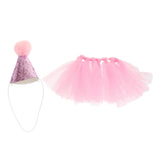 Maxbell Maxbell Cute Small Dog & Cat Birthday Party Cone Hat Neck Scarf Set Cosplay Costume Pink