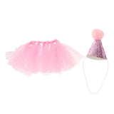 Maxbell Maxbell Cute Small Dog & Cat Birthday Party Cone Hat Neck Scarf Set Cosplay Costume Pink