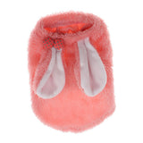Maxbell Maxbell Coral Velvet Cozy Rabbit Outfit with Hood & Bunny Ears for Small Dogs & Cats Pink XS