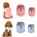 Maxbell Maxbell Coral Velvet Cozy Rabbit Outfit with Hood & Bunny Ears for Small Dogs & Cats Pink XS