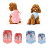 Maxbell Maxbell Coral Velvet Cozy Rabbit Outfit with Hood & Bunny Ears for Small Dogs & Cats Pink XS