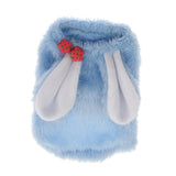 Maxbell Maxbell Coral Velvet Cozy Rabbit Outfit with Hood & Bunny Ears for Small Dogs & Cats Blue XS