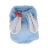 Maxbell Maxbell Coral Velvet Cozy Rabbit Outfit with Hood & Bunny Ears for Small Dogs & Cats Blue XS