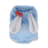 Maxbell Maxbell Coral Velvet Cozy Rabbit Outfit with Hood & Bunny Ears for Small Dogs & Cats  Blue M