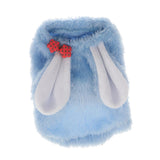 Maxbell Maxbell Coral Velvet Cozy Rabbit Outfit with Hood & Bunny Ears for Small Dogs & Cats  Blue M