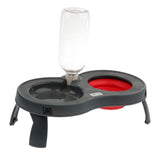 Maxbell Maxbell Elevated Dog/Pet/Cat Feeder with Food Water Fountain Double Bowl Red