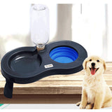 Maxbell Maxbell Elevated Dog/Pet/Cat Feeder with Food Water Fountain Double Bowl Red