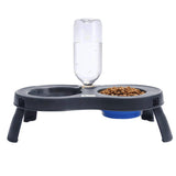 Maxbell Maxbell Elevated Dog/Pet/Cat Feeder with Food Water Fountain Double Bowl Blue