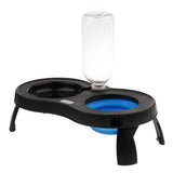 Maxbell Maxbell Elevated Dog/Pet/Cat Feeder with Food Water Fountain Double Bowl Blue