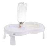 Maxbell Maxbell Elevated Dog/Pet/Cat Feeder with Food Water Fountain Double Bowl White