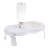 Maxbell Maxbell Elevated Dog/Pet/Cat Feeder with Food Water Fountain Double Bowl White