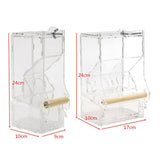 Maxbell Maxbell Large Clear Acrylic Pet Parrot Bird Automatic Cage Accessories DIY Feeder Double