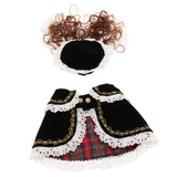 Maxbell Maxbell Pet Princess Clothes for Small Dog & Cat Summer Lace Shawl Hat Wig Outfit S Black