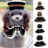 Maxbell Maxbell Pet Princess Clothes for Small Dog & Cat Summer Lace Shawl Hat Wig Outfit S Black