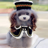 Maxbell Maxbell Pet Princess Clothes for Small Dog & Cat Summer Lace Shawl Hat Wig Outfit S Black