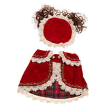 Maxbell Maxbell Pet Princess Clothes for Small Dog & Cat Summer Lace Shawl Hat Wig Outfit L Red