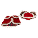 Maxbell Maxbell Pet Princess Clothes for Small Dog & Cat Summer Lace Shawl Hat Wig Outfit L Red