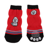 Maxbell Warm Anti-Slip Dog Cat Puppy Socks Pet Paw Protector for Indoor Wear L