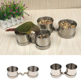 Maxbell Maxbell 2 pcs Birds Parrot Cages Hanging Feeder Stainless Steel Food Water Bowl  S