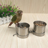 Maxbell Maxbell 2 pcs Birds Parrot Cages Hanging Feeder Stainless Steel Food Water Bowl  S