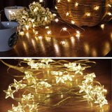 Maxbell 2 pcs Battery Powered Plastic Star Fairy Chain Lamp 2meter 20LED Warm White