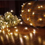 Maxbell 2 pcs Battery Powered Plastic Star Fairy Chain Lamp 2meter 20LED Warm White