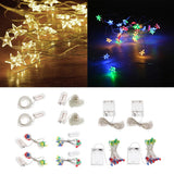 Maxbell 2 pcs Battery Powered Plastic Star Fairy Chain Lamp 2meter 20LED Warm White