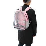 Maxbell Travel Bird Parrot Cage Carrier with Stand Perch Cup w/Key Ring Pendant Pink