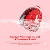 Maxbell Travel Bird Parrot Cage Carrier with Stand Perch Cup w/Key Ring Pendant Pink